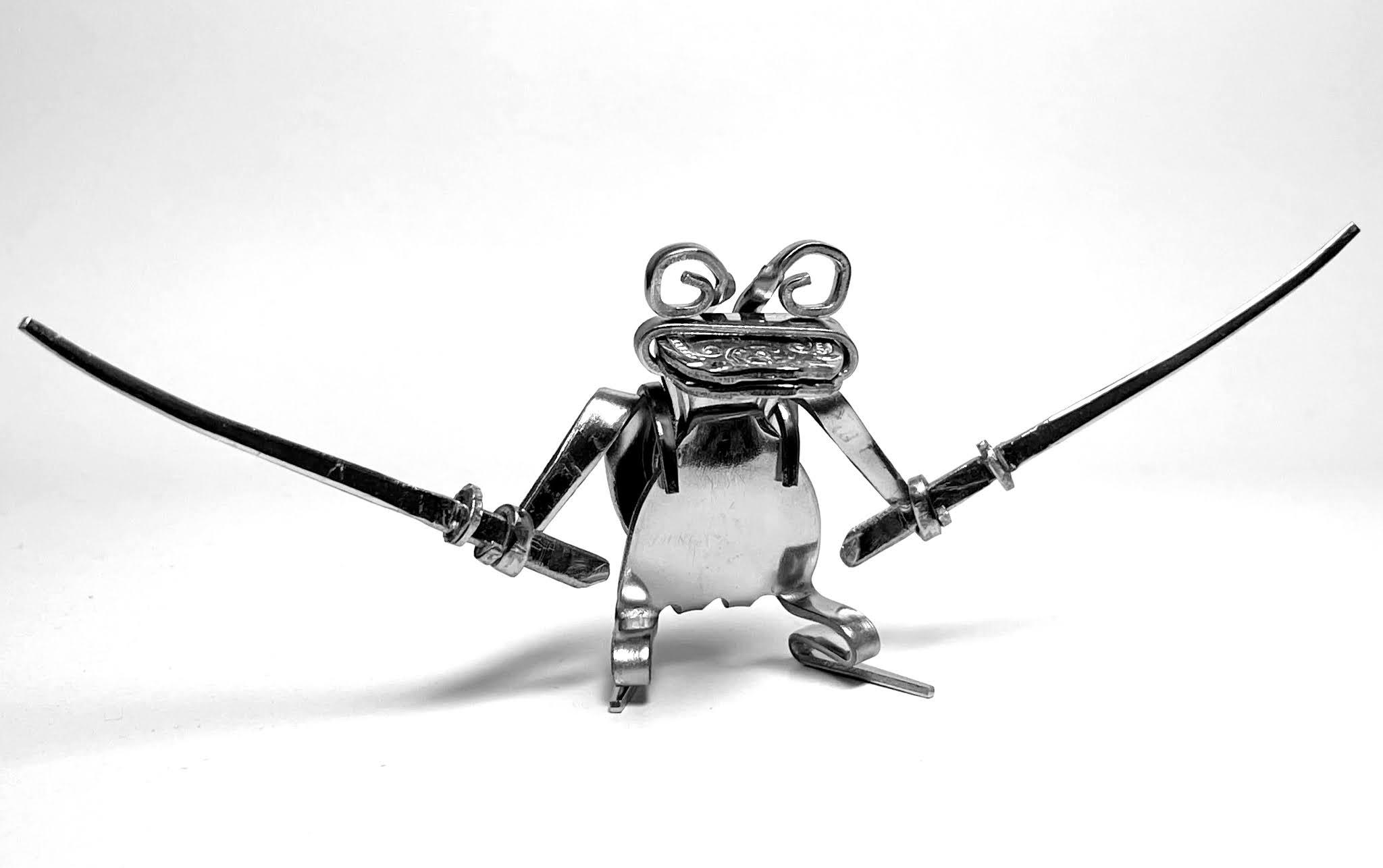 カエル侍　二刀流　逆八の構え