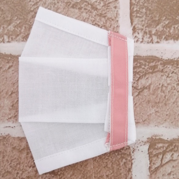1枚仕立てﾏｽｸｶﾊﾞｰ★不織布マスクカバー　ますくかばー　さらし布　立体　インナーマスク　ピンク　コットン　天然素材 4枚目の画像