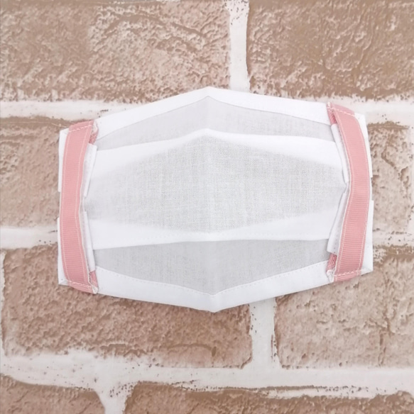 1枚仕立てﾏｽｸｶﾊﾞｰ★不織布マスクカバー　ますくかばー　さらし布　立体　インナーマスク　ピンク　コットン　天然素材 5枚目の画像