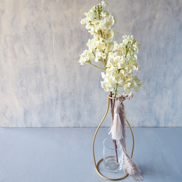 ホワイトライラック】｜アーティフィシャルフラワー 花瓶アレンジ| 春