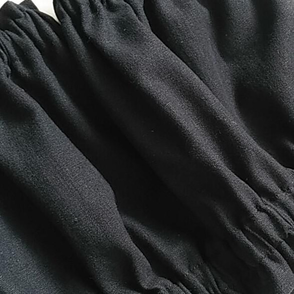 ハーフリネンキャンバス無地のシンプルアームカバー～ブラック（黒）～ 4枚目の画像