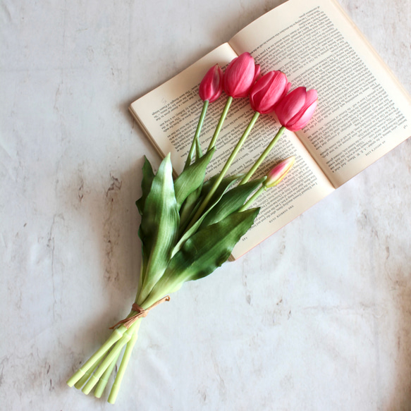 ヘキストフラワーベース／ゴブレット手描き花柄チューリップブーケ