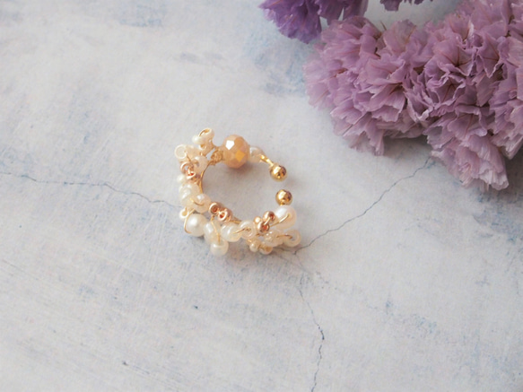 flower ear cuff(off white) 2枚目の画像