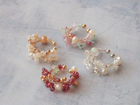 flower ear cuff(off white) 4枚目の画像