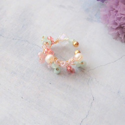 flower ear cuff(pink) 1枚目の画像