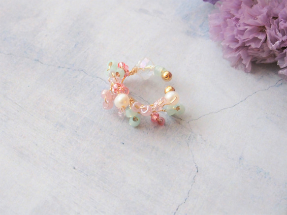 flower ear cuff(pink) 1枚目の画像