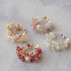 flower ear cuff(pink) 4枚目の画像