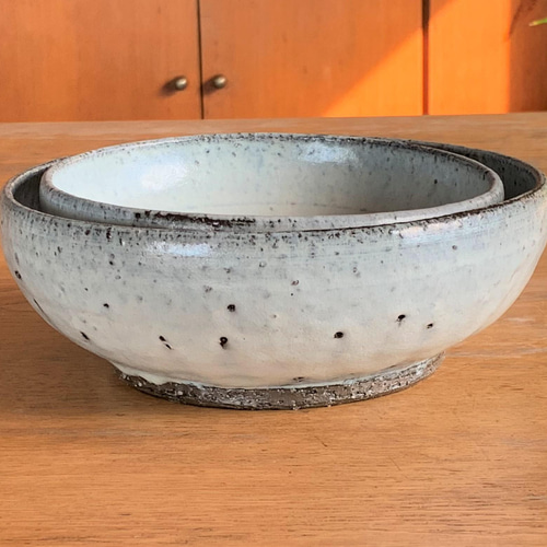 藁灰釉(わらばいゆう)六寸盛り鉢・白 陶器 お椀・ボウル・鉢 し