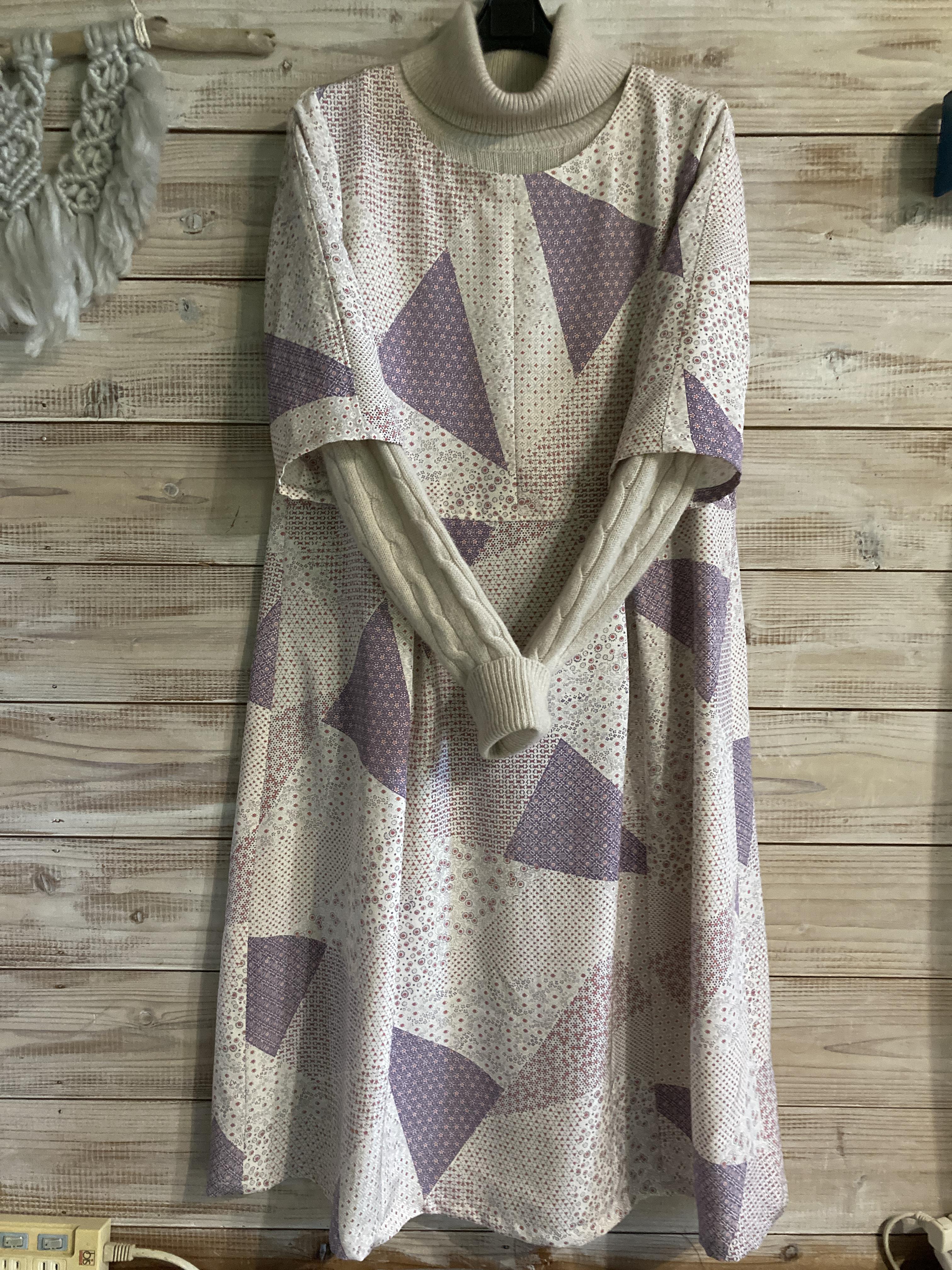 着物リメイク切り替えタックワンピース