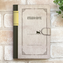 にゃんこ大学ノートのiPadケース 猫 黒猫 可愛い メンズ ipadケース タブレットケース 1枚目の画像