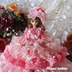 sold k様ご予約品 シンデレラ花の妖精 ピンクグラデーションの豪華12段ミルフィーユフリルドールドレス 2枚目の画像