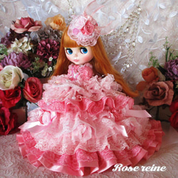 sold k様ご予約品 シンデレラ花の妖精 ピンクグラデーションの豪華12段ミルフィーユフリルドールドレス 10枚目の画像