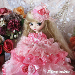 sold k様ご予約品 シンデレラ花の妖精 ピンクグラデーションの豪華12段ミルフィーユフリルドールドレス 6枚目の画像