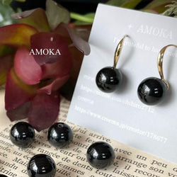 【高品質AAA】ブラックオニキス designピアス　入学式ピアス　 3枚目の画像