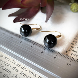 【高品質AAA】ブラックオニキス designピアス　入学式ピアス　 5枚目の画像