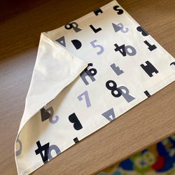 北欧 お弁当袋セット（アルファベットと数字；モノトーン） 4枚目の画像