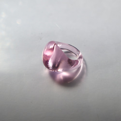 -桃の水- ガラス リング glass ring 4枚目の画像
