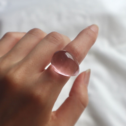 -桃の水- ガラス リング glass ring 3枚目の画像