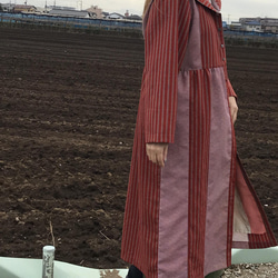 【福袋】着物リメイクフード付きコートとねこちゃんbagセット 7枚目の画像