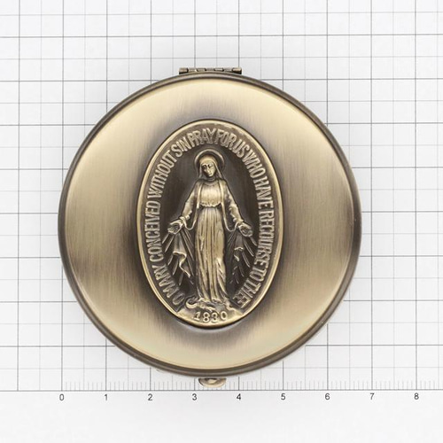 真鍮製 ピルケース ラウンド 金古美 アメリカ製 アンティーク調