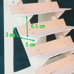 パタポンな木製什器 33㎝６段平棚タテ長 2枚目の画像