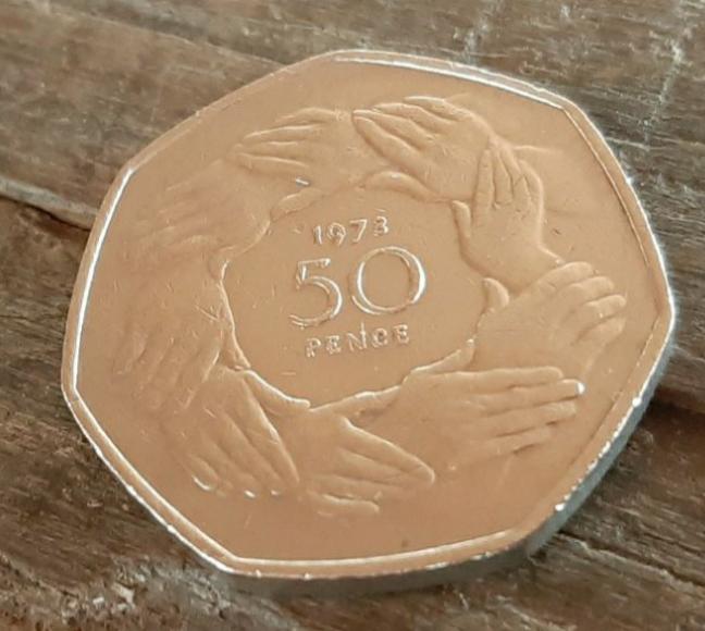 1969年 エリザベス女王 50ペンス硬貨