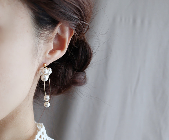 TAKE-UP パールホワイト フック式ピアス TAKE-UP パールホワイト フック式ピアス TAKE-UP ONLINE SHOP