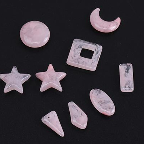 A1868-G 24個 樹脂チャーム 全8種 ピンク 3X（8ヶ） 樹脂