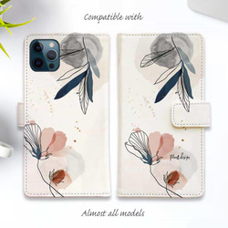iPhone14/全機種免運費☆ 筆記本型智能手機保護套 Franz design No3 花卉圖案 第1張的照片