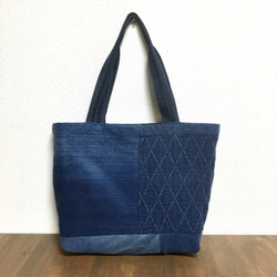 [A4 兼容] 靛藍染色 sashiko kendo wear remake 手提袋 M 尺寸 8 第1張的照片