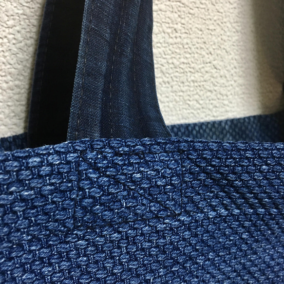 [A4 兼容] 靛藍染色 sashiko kendo wear remake 手提袋 M 尺寸 8 第3張的照片