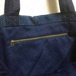 [A4 兼容] 靛藍染色 sashiko kendo wear remake 手提袋 M 尺寸 8 第5張的照片