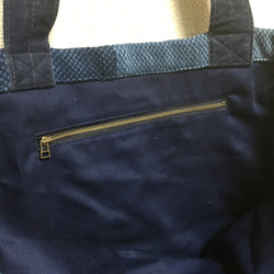 [A4 兼容] 靛藍染色 sashiko kendo wear remake 手提袋 M 尺寸 9 第5張的照片