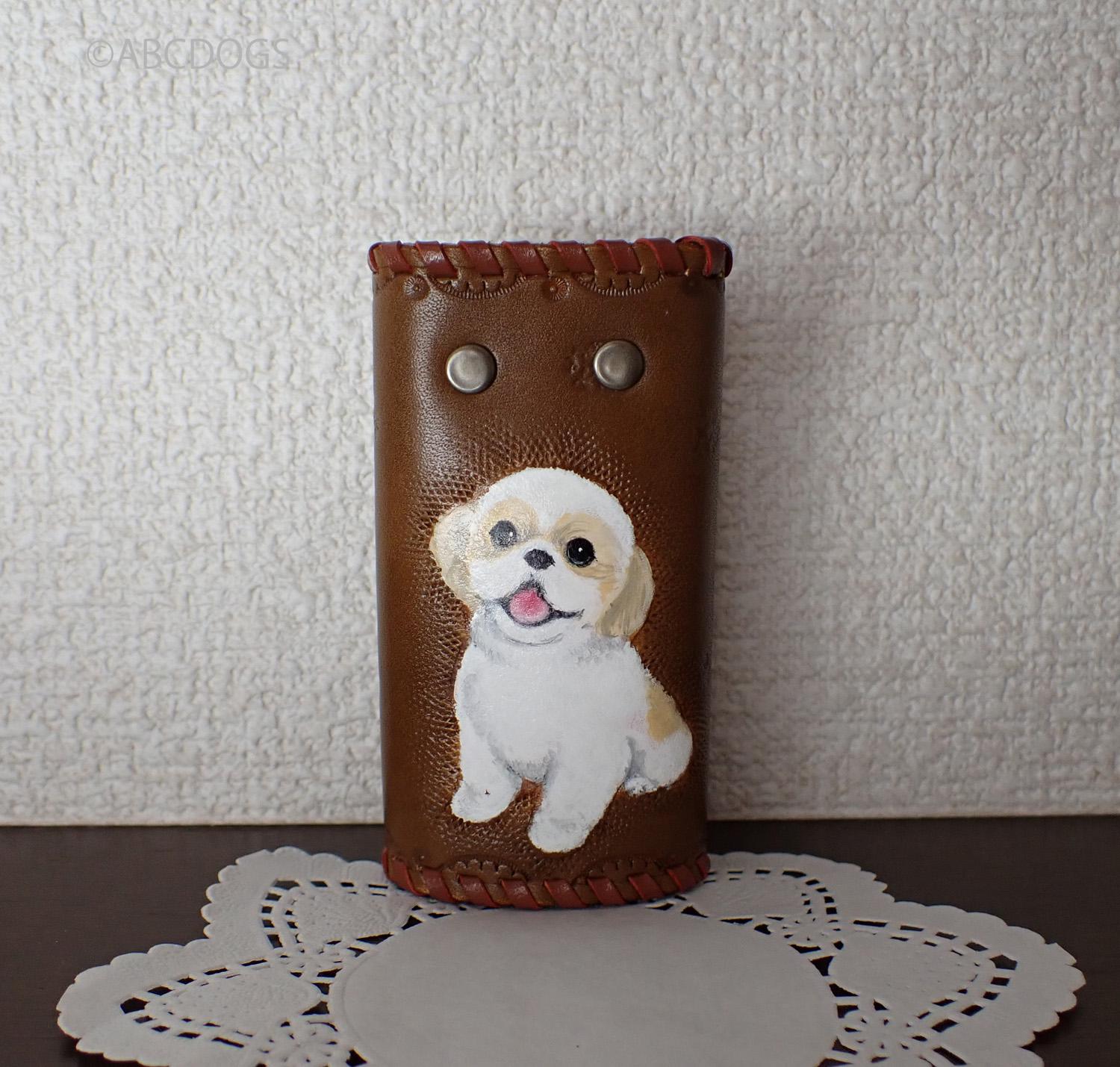 本革キーケース　シーズー　ABCDOGS