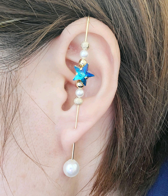 再販×1【在庫限り】ラップクローラーフックピアス デザインピアス 