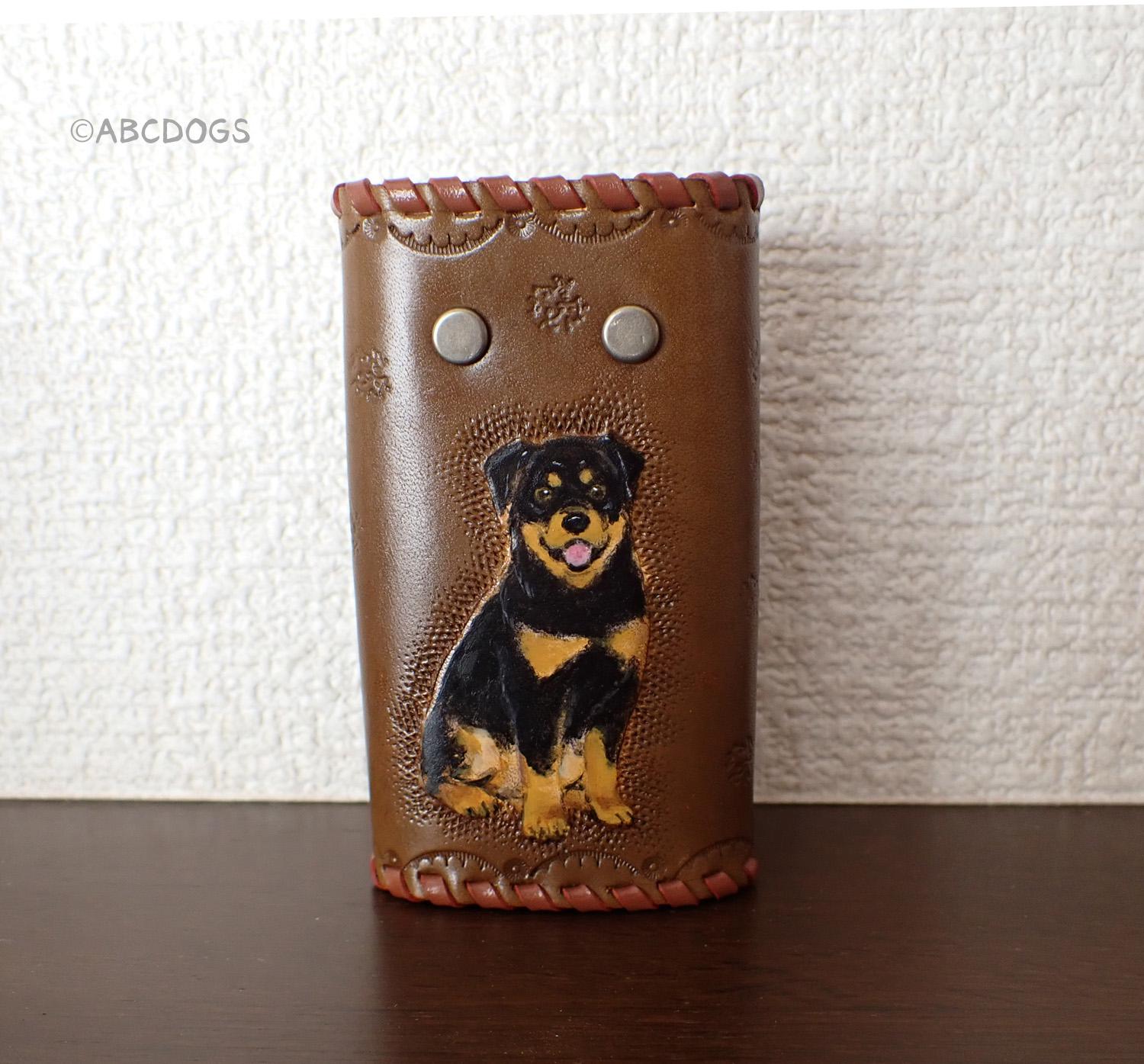 本革キーケース　ロットワイラー　ABCDOGS