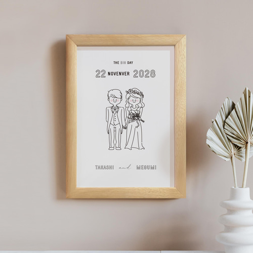 もっちり似顔絵ウェルカムボード ｜似顔絵｜結婚式｜結婚記念｜結婚