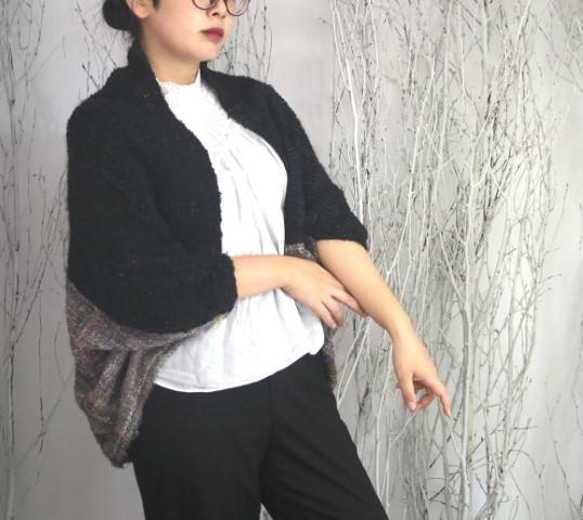 [Handwoven] Dolman sleeve Jacket in Saori weaving 第2張的照片