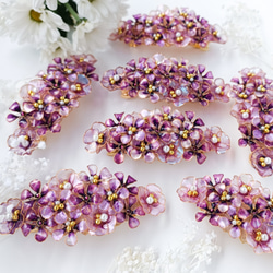 barrette　elegant 桜　紫のお花ブーケ  【受注制作】　 10枚目の画像