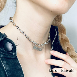 有刺鉄線チョーカー / ゴスパン 韓国 地雷系 病みかわいい シルバー