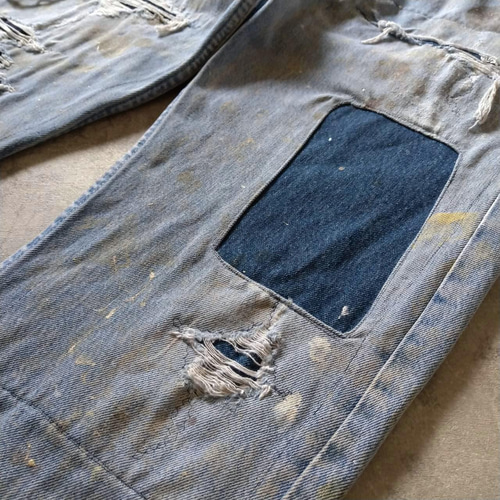 W34表記 リペアカスタム usa製 リーバイス 501 リメイクデニム