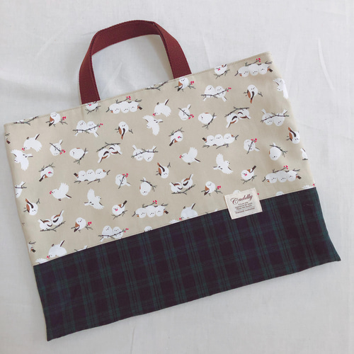 new‼【受注製作】入園入学セット/シマエナガ レッスンバッグ 着替え