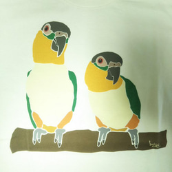 【ご予約受付中】「ズグロシロハラインコ」Tシャツ  【 サイズ×カラーを選べるオーダーメイド Tシャツ】 2枚目の画像