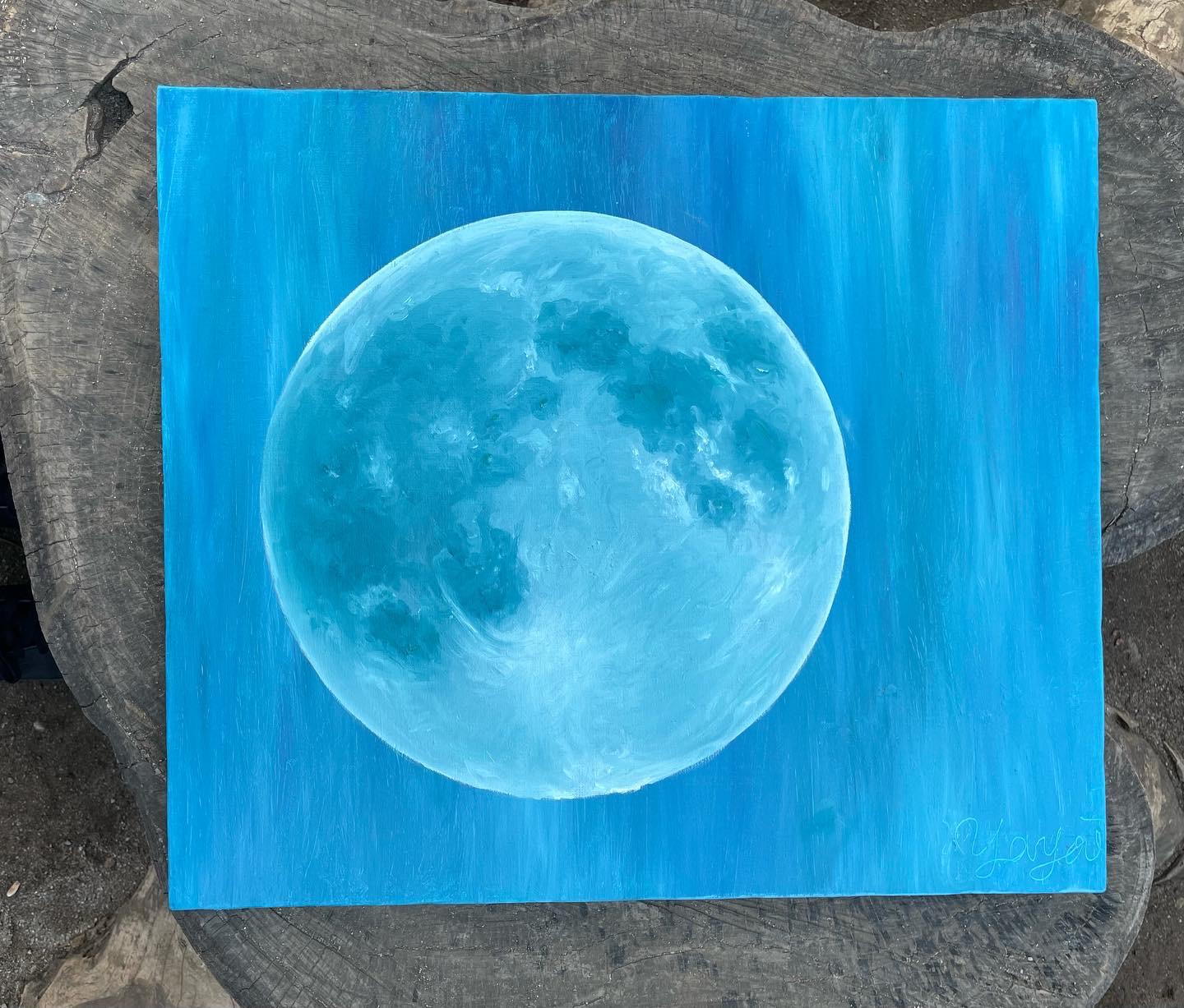 油絵 油彩 油彩画 絵 絵画【スーパーブルームーン】SM号