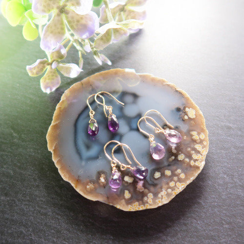 K14GFアメジストピアス ①《イヤリング変更可》 ピアス（フック
