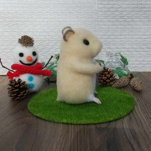 キンクマハムスター＆かき氷◇羊毛フェルト キンクマハムスター＆かき氷◇羊毛フェルト 羊毛フェルト [20