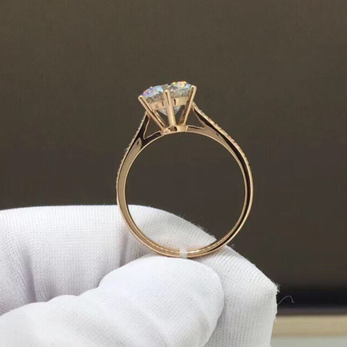 newデザイン】2カラット モアサナイト リング K18 指輪・リング ルイ  