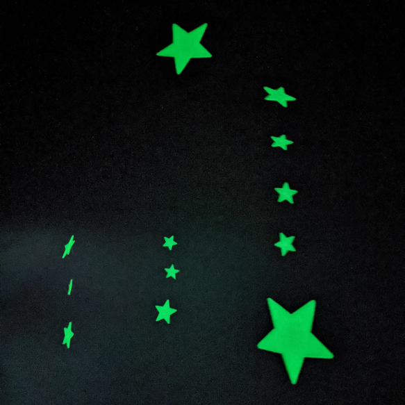 キラキラ星のモビール 七夕 クリスマス ベビー メリー 蓄光 暗闇で光る スター ホワイト 流れ星 インテリア 赤ちゃん 1枚目の画像