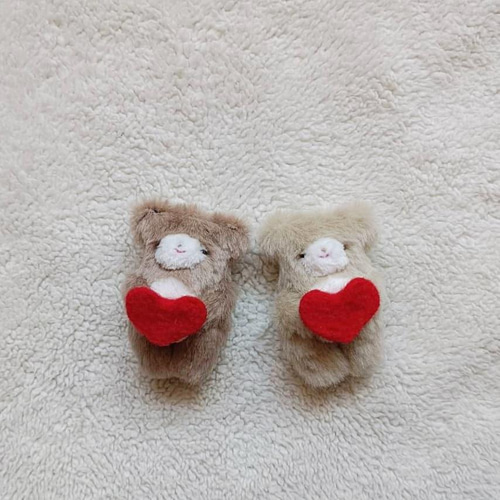 受注制作✳ハートを届けるもふもふくまさん ぬいぐるみ fuwamofu