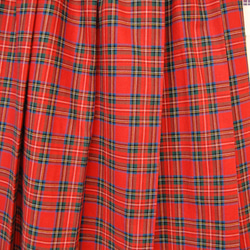 タータンチェック　フレアプリーツロングスカート:レッド 6枚目の画像